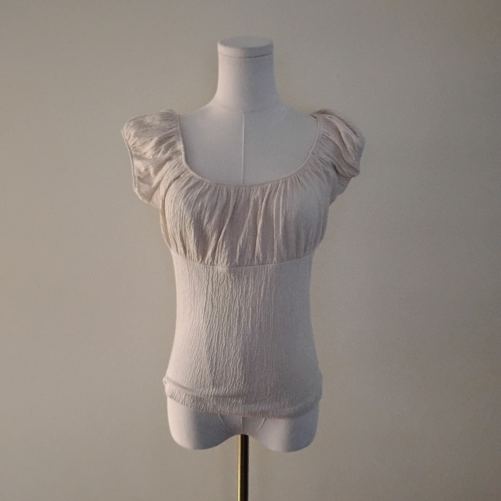Ruched cream blouse